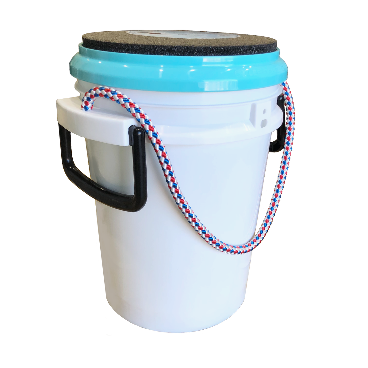 Padded Thick Foam Bucket Seat with 5 Gallon Bucket - Aqua Blue