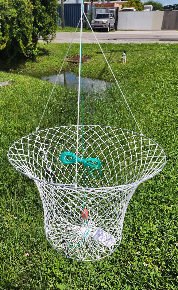 Double ring cotton crab net with float and rope