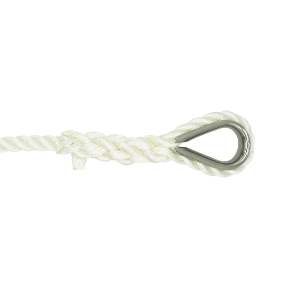 Nylon Anchor Rope With Stainless Steel Thimble - 1/2